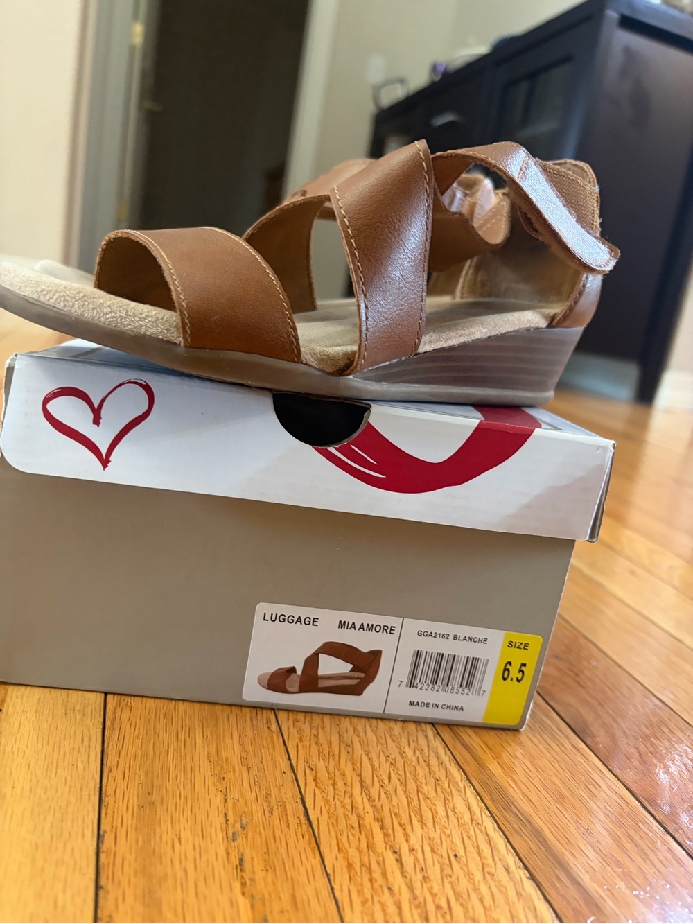 MIA Luggage Tan Strappy Wedge Sandals- very comfortable